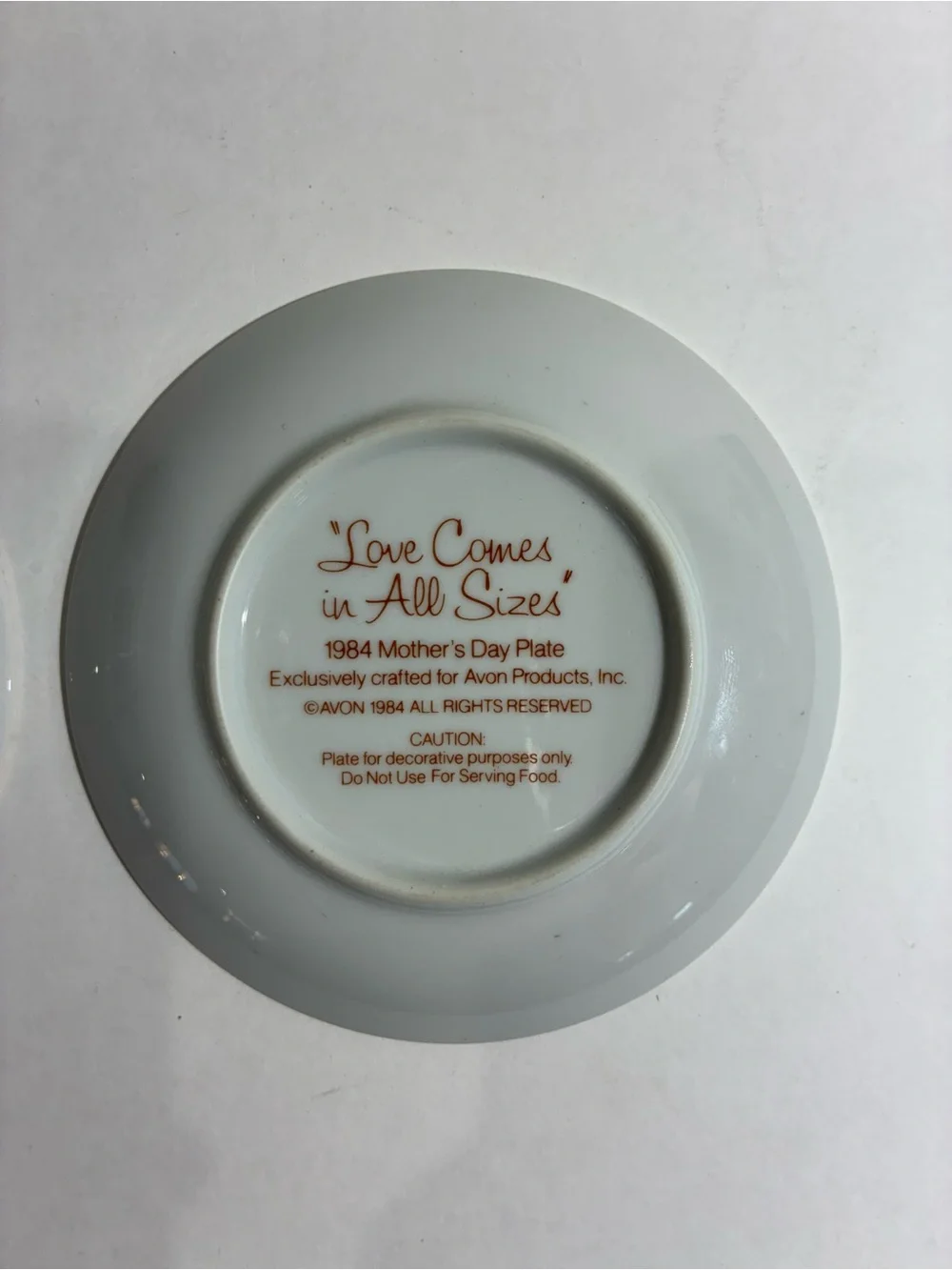 Lot of 2 Vintage Avon Mother’s Day 1982 & 1984 Decorative